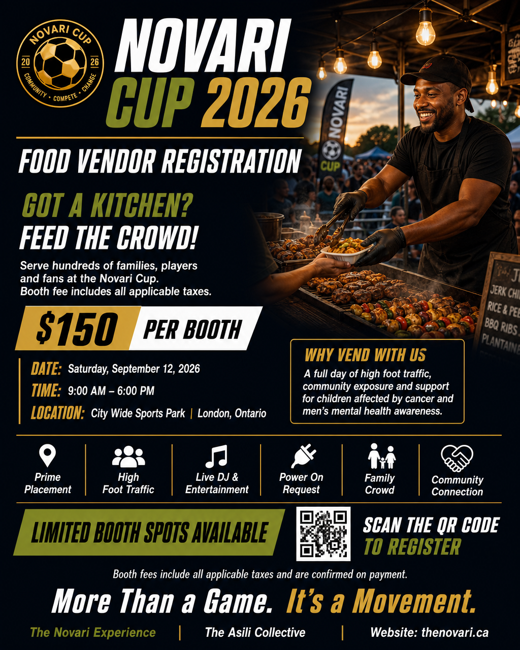 Food vendor booth — The Novari Cup